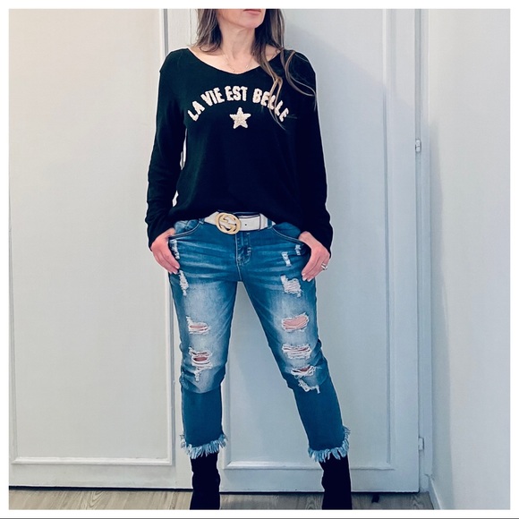 La Vie Est Belle Paris Soft Viscose Knit Sweater - Picture 3 of 8